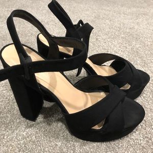 Black platform heel